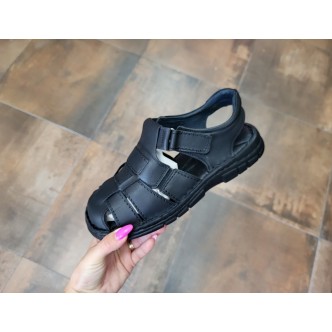 Sandale din piele naturala G-578 Negru