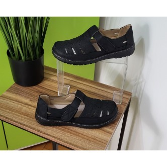 Pantofi perforati reglabili cu scai 1177-1 negru