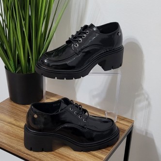 Pantofi lacuiti Piele ecologica Fiona D-2833 negru