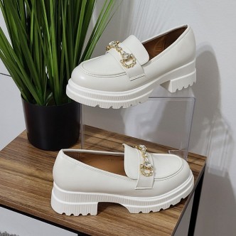Pantofi casual Piele ecologica Dina G-3204 alb
