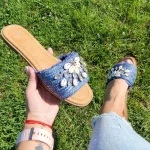 Papuci confortabili scoici LCQ-6 blue