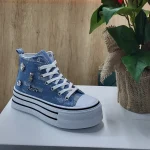 Bascheți cu siret și aplicații H003, blue