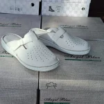 Papuci din piele naturală Alma 7002, alb