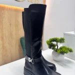 Cizme Lungi din Piele Ecologica cu Elastic H882