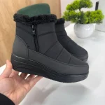 Cizme Damă Negru, Fermoar PlatformăA989