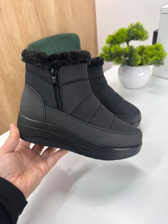 Cizme Damă Negru, Fermoar PlatformăA989