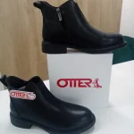 Ghete Dama Otter din Piele Naturală Neagră – Stil Minimalist și Confort Zilnic L005