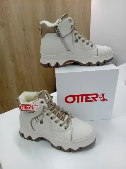 Ghete Sport Dama Otter Din Piele Naturala Crem G6482