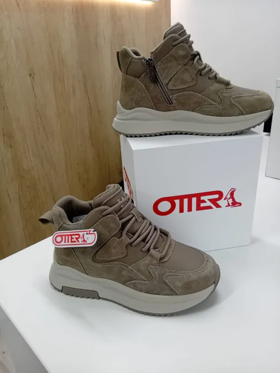 Ghete Sport Otter din Piele Naturală Întoarsă Bej – Stil Urban și Confort Maxim H732