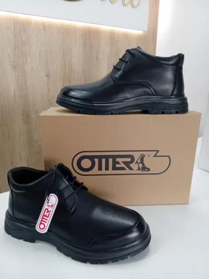 Ghete Barbati Otter din Piele Naturala Neagra – Confort si Durabilitate D874