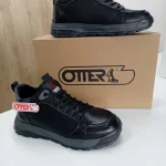 Ghete Barbati Otter din Piele Naturala Neagra – Stil Sport-Casual si Confort Maxim H653