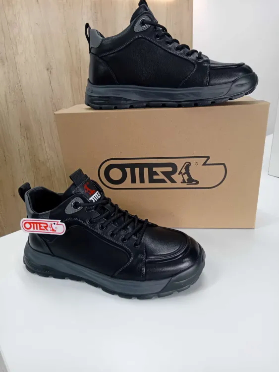 Ghete Barbati Otter din Piele Naturala Neagra – Stil Sport-Casual si Confort Maxim H653
