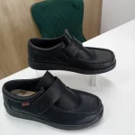 Pantofi Casual Dama din Piele Naturală Neagră – Închidere cu Scai și Talpă Antiderapantă